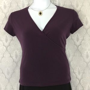 New York & Co Faux Wrap Plunge Top